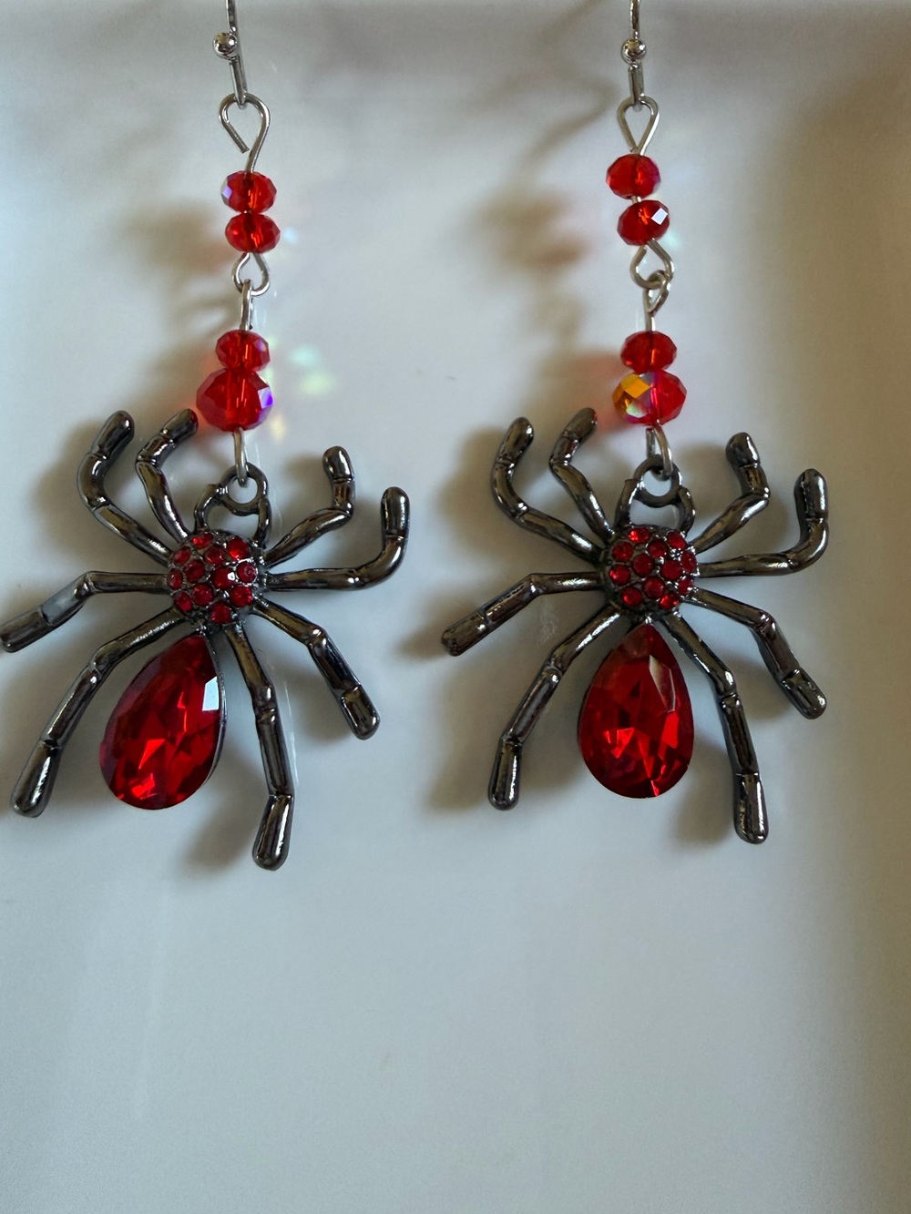 Red Spider Drop Earrings